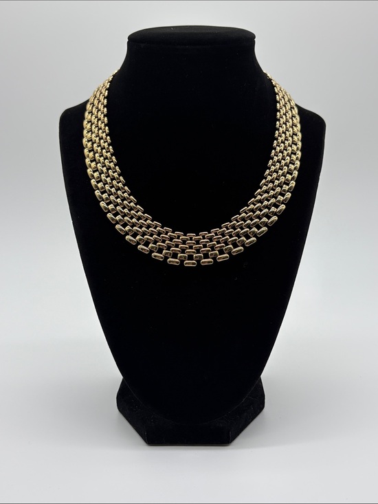 Jewelry - Gold Multi-Row Link Necklace Layered Statement Women Jewelry